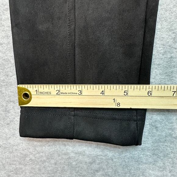 Andrew Marc Faux Suede Leggings Women's M Black Pull on Pant APCW1023 High Rise - Picture 7 of 8